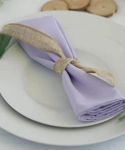 HIER_2210 5 Pack | Lavender Seamless Cloth Dinner Napkins, Reusable Linen | 20"x20" Linen Napkins