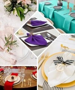 HIER_2210 5 Pack | Champagne Seamless Cloth Dinner Napkins, Reusable Linen | 20"x20" 10 HIER_2210 5 Pack | Champagne Seamless Cloth Dinner Napkins, Reusable Linen | 20