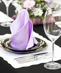 HIER_2210 5 Pack | Navy Blue Seamless Cloth Dinner Napkins, Reusable Linen | 20