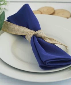 HIER_2210 5 Pack | Royal Blue Seamless Cloth Dinner Napkins, Reusable Linen | 20"x20" Linen Napkins