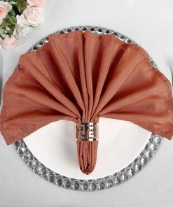 HIER_2210 5 Pack | Terracotta Polyester Linen Dinner Cloth Napkins, Reusable Linen | 20"x20" | Washable Linen Napkins 21 HIER_2210 5 Pack | Terracotta Polyester Linen Dinner Cloth Napkins, Reusable Linen | 20