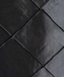 HIER_2210 Linen Napkins 5 Pack | Black Pintuck Satin Cloth Dinner Napkins, Wrinkle Resistant | 17