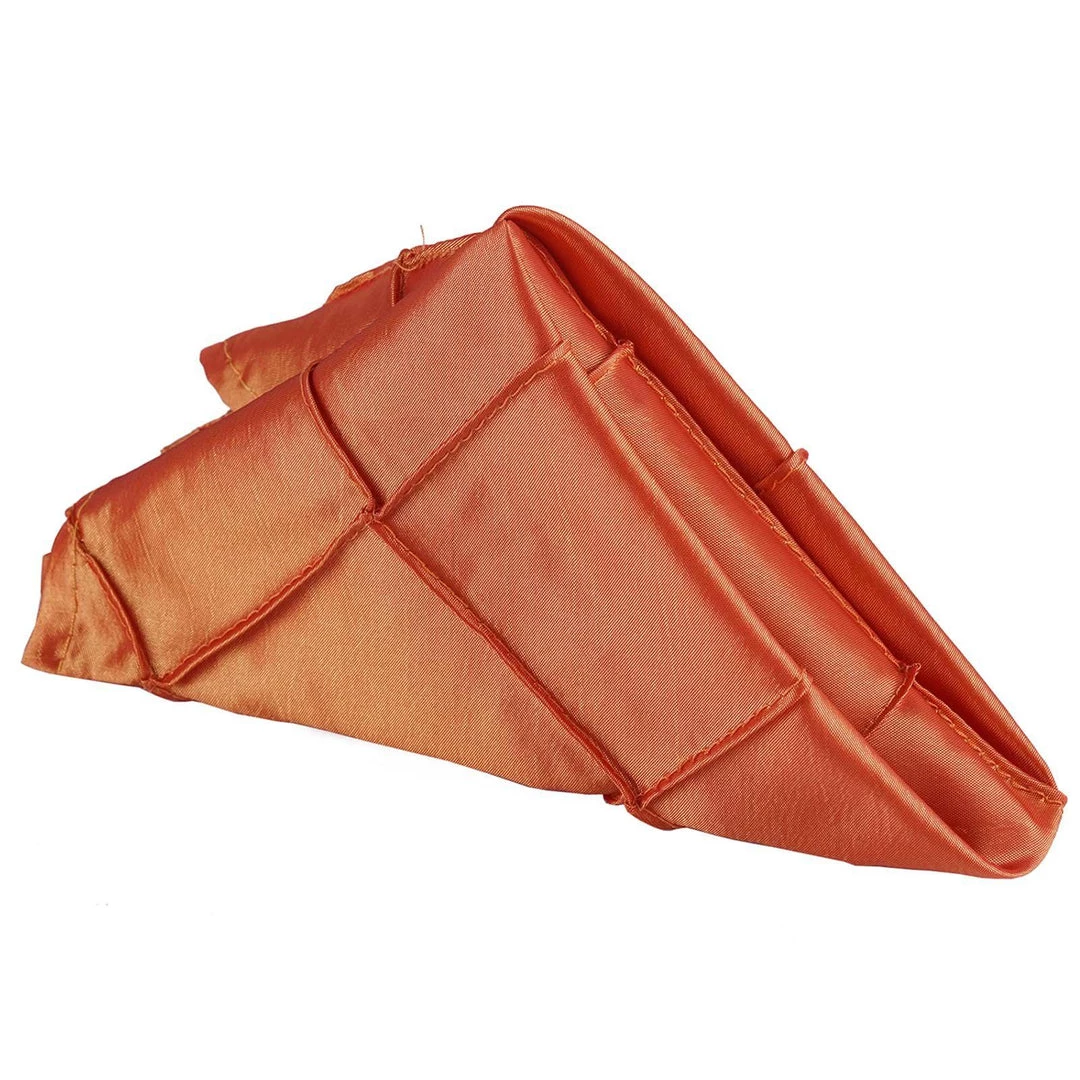 HIER_2210 5 Pack | Orange Pintuck Satin Cloth Dinner Napkins, Wrinkle Resistant | 17"x17" Linen Napkins 3 HIER_2210 5 Pack | Orange Pintuck Satin Cloth Dinner Napkins, Wrinkle Resistant | 17"x17" Linen Napkins