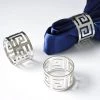 HIER_2210 4 Pack Silver Plated Aluminium Alluring Napkin Rings Linen Napkins