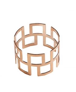 HIER_2210 4 Pack Rose Gold Plated Aluminium Napkin Rings Linen Napkins