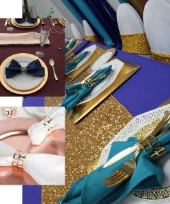 HIER_2210 4 Pack Gold Plated Aluminium Napkin Rings