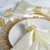HIER_2210 4 Pack Gold Plated Aluminium Spiral Napkin Rings Linen Napkins