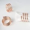 HIER_2210 4 Pack Rose Gold Plated Aluminium Spiral Napkin Rings Linen Napkins