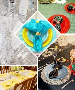 HIER_2310 4 Pack Metallic Gold Hammered Napkin Rings Linen Napkins 18 HIER_2310 4 Pack Metallic Gold Hammered Napkin Rings Linen Napkins