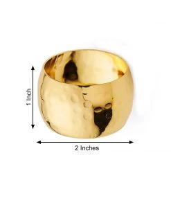 HIER_2310 4 Pack Metallic Gold Hammered Napkin Rings Linen Napkins 16 HIER_2310 4 Pack Metallic Gold Hammered Napkin Rings Linen Napkins