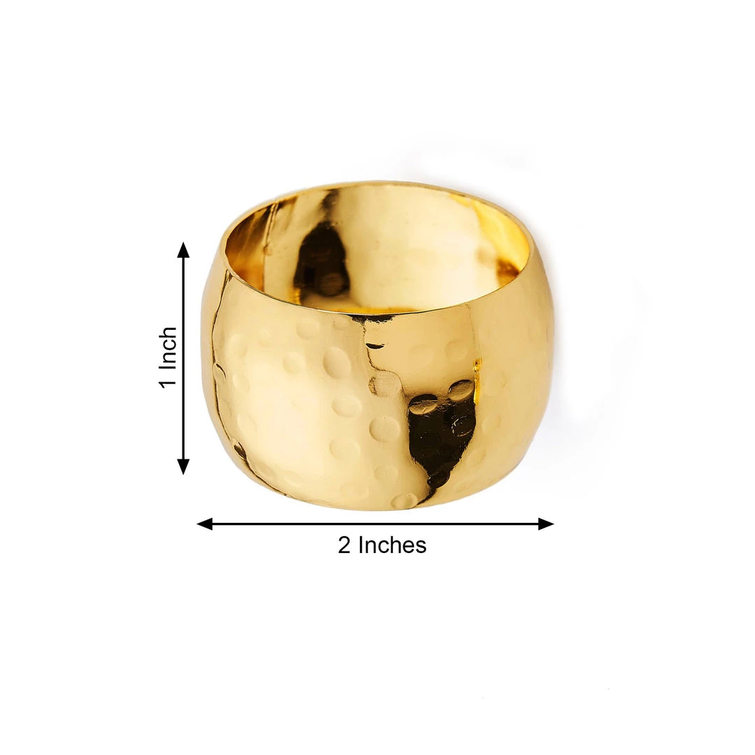 HIER_2310 4 Pack Metallic Gold Hammered Napkin Rings Linen Napkins 3 HIER_2310 4 Pack Metallic Gold Hammered Napkin Rings Linen Napkins