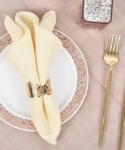 HIER_2310 Linen Napkins 5 Pack | Metallic Gold Butterfly Napkin Rings, Paper Napkin Holders 33 HIER_2310 Linen Napkins 5 Pack | Metallic Gold Butterfly Napkin Rings, Paper Napkin Holders