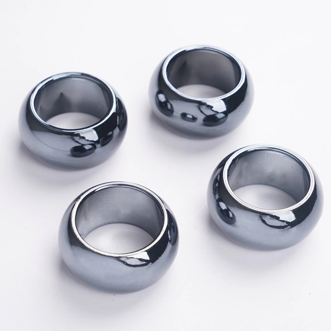HIER_2210 Pack Of 4 | Charcoal Gray Acrylic Napkin Rings 7 HIER_2210 Pack Of 4 | Charcoal Gray Acrylic Napkin Rings