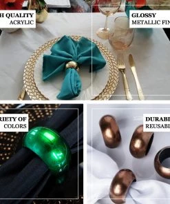 HIER_2210 Pack Of 4 | Silver Acrylic Napkin Rings