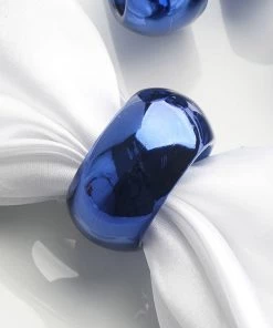 HIER_2210 Pack Of 4 | Navy Blue Acrylic Napkin Rings