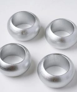 HIER_2210 Pack Of 4 | Silver Acrylic Napkin Rings