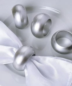 HIER_2210 Pack Of 4 | Silver Acrylic Napkin Rings