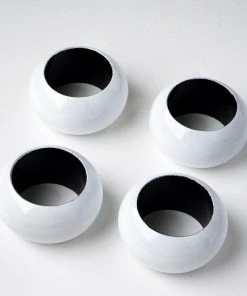 HIER_2210 Pack Of 4 | White Acrylic Napkin Rings