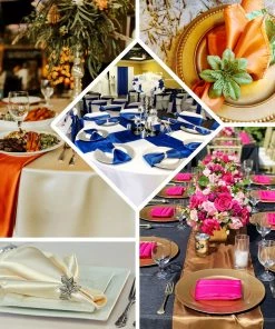 HIER_2210 5 Pack | Terracotta Seamless Satin Cloth Dinner Napkins, Wrinkle Resistant | 20