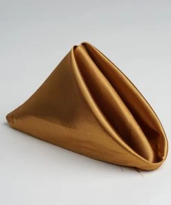 HIER_2210 5 Pack | Gold Seamless Satin Cloth Dinner Napkins, Wrinkle Resistant | 20