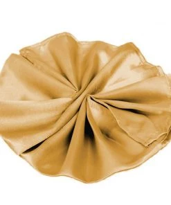 HIER_2210 5 Pack | Gold Seamless Satin Cloth Dinner Napkins, Wrinkle Resistant | 20