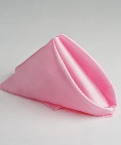 HIER_2210 5 Pack | Pink Seamless Satin Cloth Dinner Napkins, Wrinkle Resistant | 20
