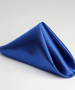 HIER_2210 5 Pack | Royal Blue Seamless Satin Cloth Dinner Napkins, Wrinkle Resistant | 20