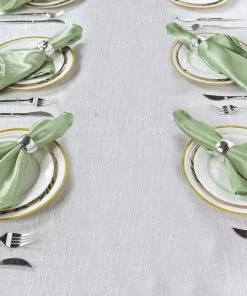 HIER_2210 5 Pack | Sage Green Seamless Satin Cloth Dinner Napkins, Wrinkle Resistant | 20"x20"