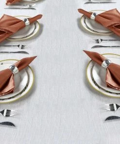 HIER_2210 5 Pack | Terracotta Seamless Satin Cloth Dinner Napkins, Wrinkle Resistant | 20