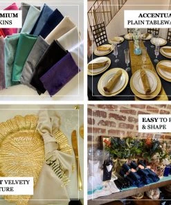 HIER_2210 5 Pack | Mauve Premium Sheen Finish Velvet Cloth Dinner Napkins - 20"x20" Linen Napkins 19 HIER_2210 5 Pack | Mauve Premium Sheen Finish Velvet Cloth Dinner Napkins - 20