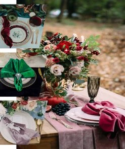 HIER_2210 5 Pack | Navy Blue Premium Sheen Finish Velvet Cloth Dinner Napkins - 20"x20" Linen Napkins 30 HIER_2210 5 Pack | Navy Blue Premium Sheen Finish Velvet Cloth Dinner Napkins - 20