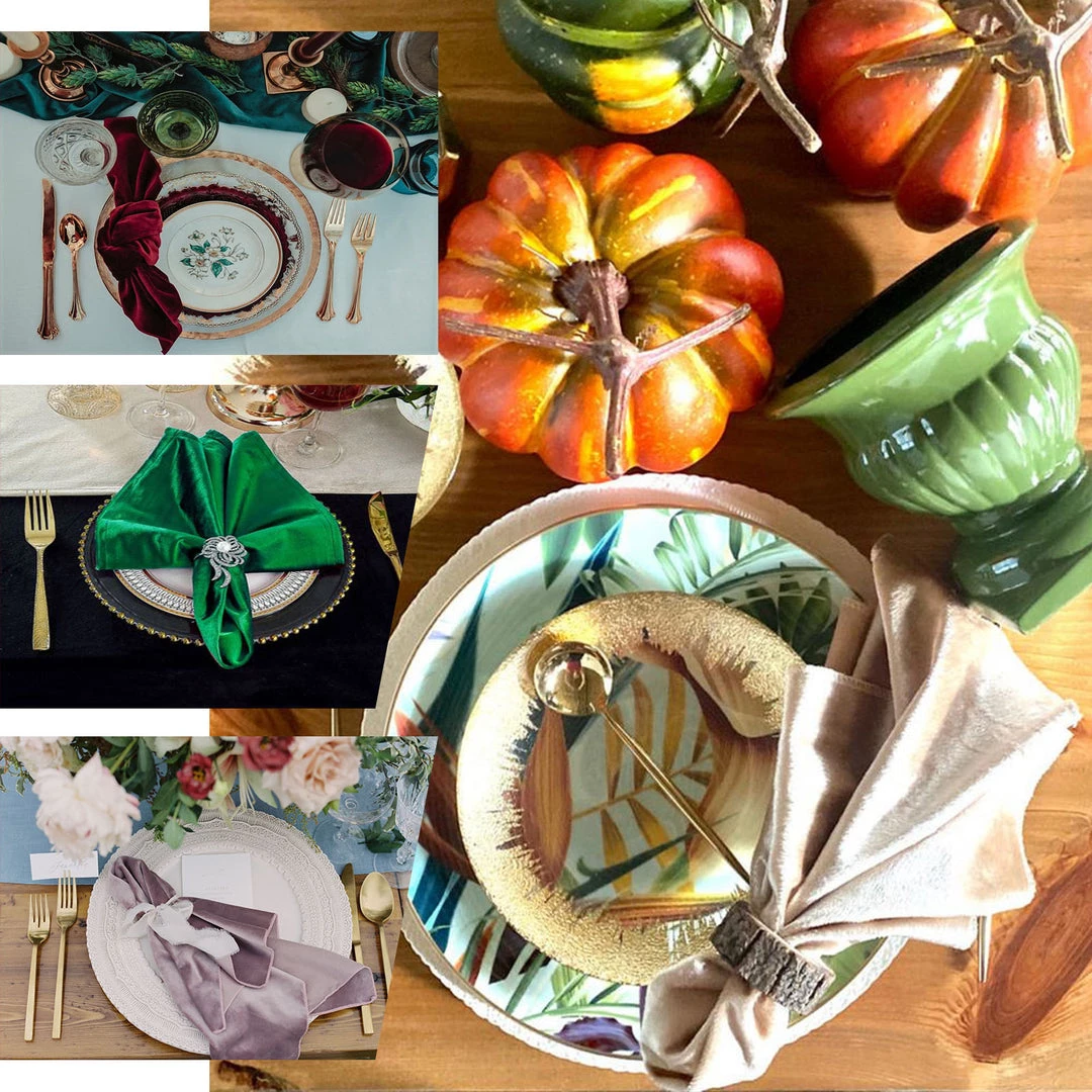 HIER_2210 5 Pack | Mauve Premium Sheen Finish Velvet Cloth Dinner Napkins - 20"x20" Linen Napkins 5 HIER_2210 5 Pack | Mauve Premium Sheen Finish Velvet Cloth Dinner Napkins - 20"x20" Linen Napkins