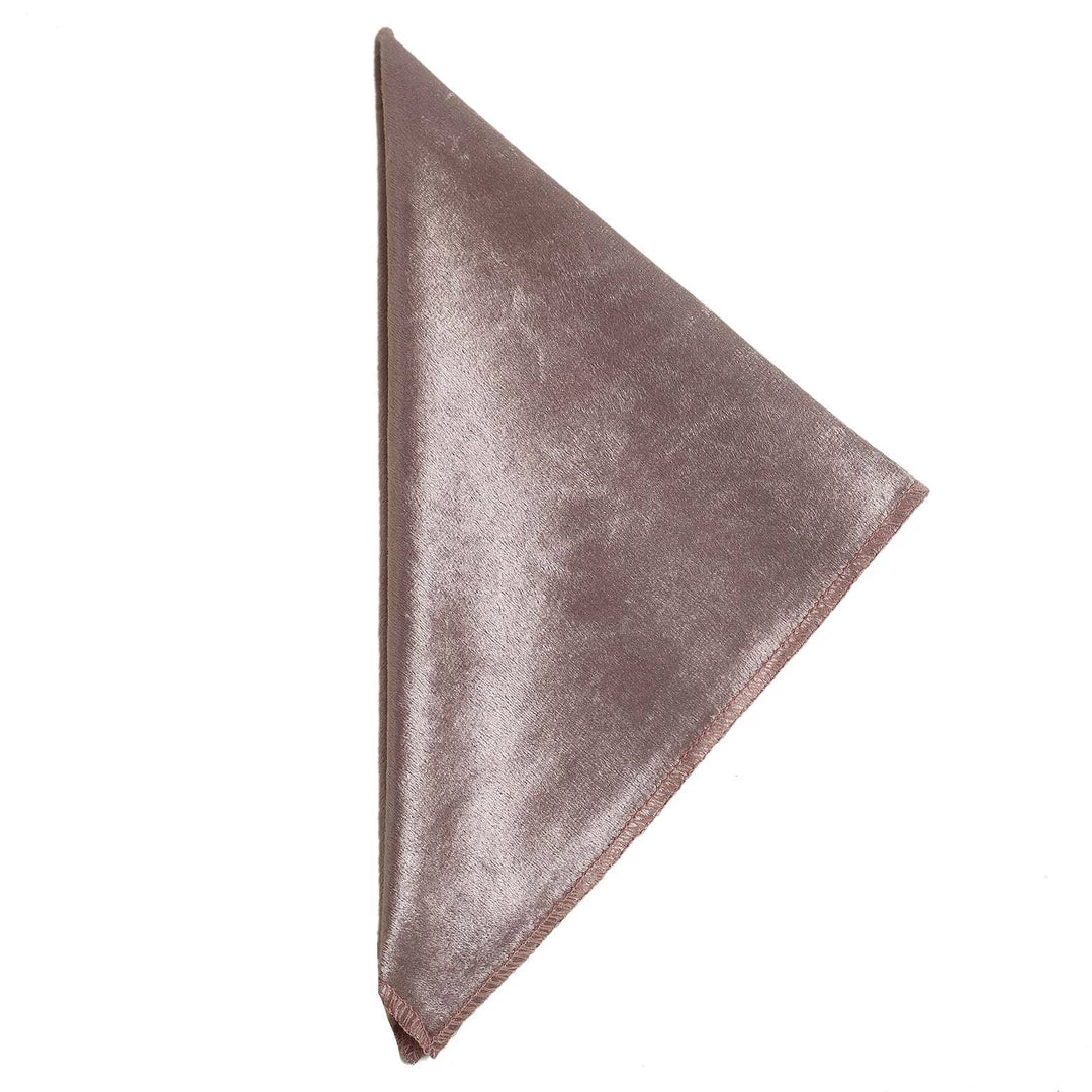 HIER_2210 5 Pack | Mauve Premium Sheen Finish Velvet Cloth Dinner Napkins - 20"x20" Linen Napkins 3 HIER_2210 5 Pack | Mauve Premium Sheen Finish Velvet Cloth Dinner Napkins - 20"x20" Linen Napkins