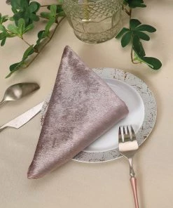 HIER_2210 5 Pack | Mauve Premium Sheen Finish Velvet Cloth Dinner Napkins - 20"x20" Linen Napkins 22 HIER_2210 5 Pack | Mauve Premium Sheen Finish Velvet Cloth Dinner Napkins - 20