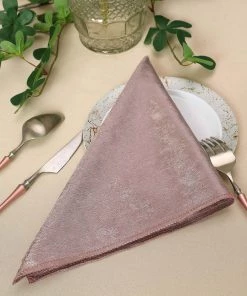 HIER_2210 5 Pack | Mauve Premium Sheen Finish Velvet Cloth Dinner Napkins - 20"x20" Linen Napkins 23 HIER_2210 5 Pack | Mauve Premium Sheen Finish Velvet Cloth Dinner Napkins - 20