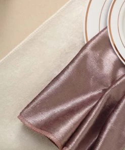 HIER_2210 5 Pack | Mauve Premium Sheen Finish Velvet Cloth Dinner Napkins - 20"x20" Linen Napkins 25 HIER_2210 5 Pack | Mauve Premium Sheen Finish Velvet Cloth Dinner Napkins - 20