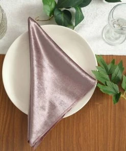 HIER_2210 5 Pack | Mauve Premium Sheen Finish Velvet Cloth Dinner Napkins - 20"x20" Linen Napkins 26 HIER_2210 5 Pack | Mauve Premium Sheen Finish Velvet Cloth Dinner Napkins - 20