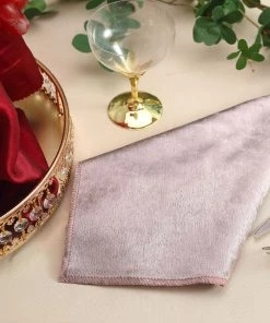 HIER_2210 5 Pack | Mauve Premium Sheen Finish Velvet Cloth Dinner Napkins - 20"x20" Linen Napkins 28 HIER_2210 5 Pack | Mauve Premium Sheen Finish Velvet Cloth Dinner Napkins - 20