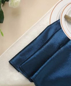 HIER_2210 5 Pack | Navy Blue Premium Sheen Finish Velvet Cloth Dinner Napkins - 20"x20" Linen Napkins 26 HIER_2210 5 Pack | Navy Blue Premium Sheen Finish Velvet Cloth Dinner Napkins - 20