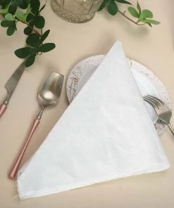 HIER_2210 5 Pack | White Premium Sheen Finish Velvet Cloth Dinner Napkins - 20