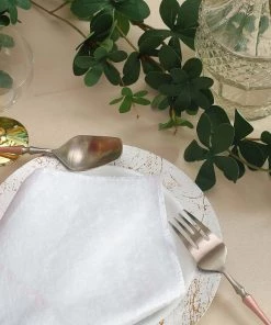 HIER_2210 5 Pack | White Premium Sheen Finish Velvet Cloth Dinner Napkins - 20