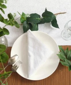 HIER_2210 5 Pack | White Premium Sheen Finish Velvet Cloth Dinner Napkins - 20