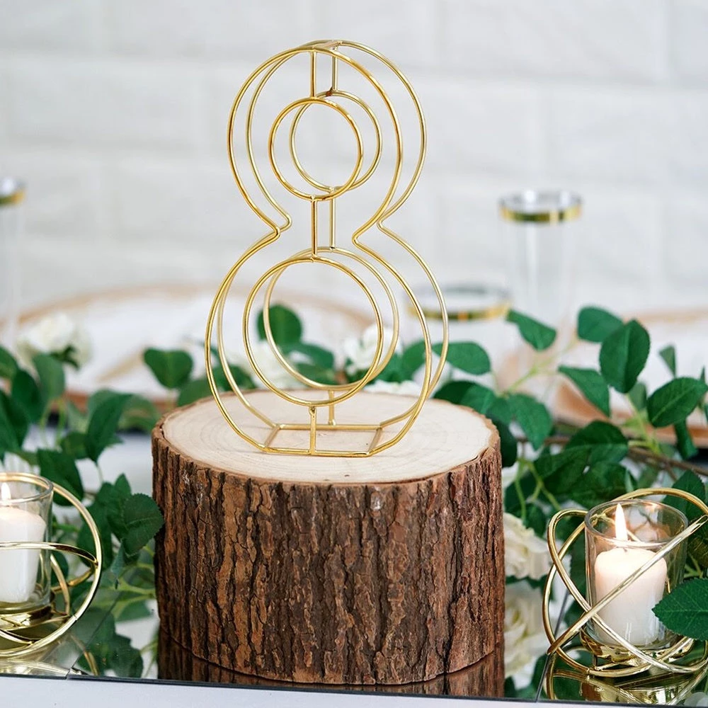 HIER_3720 8" Tall | Gold Wedding Table Numbers | Freestanding 3D Decorative Metal Wire Numbers | 8 6 HIER_3720 8" Tall | Gold Wedding Table Numbers | Freestanding 3D Decorative Metal Wire Numbers | 8