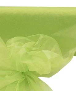 HIER_5210 54" X 40 Yards Apple Green Sheer Organza Fabric Bolt