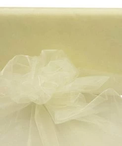 HIER_5210 54" X 40 Yards Ivory Sheer Organza Fabric Bolt