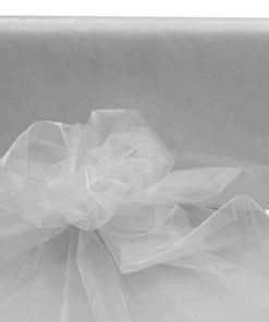 HIER_5210 54" X 40 Yards Silver Sheer Organza Fabric Bolt Fabric Bolts & Bags