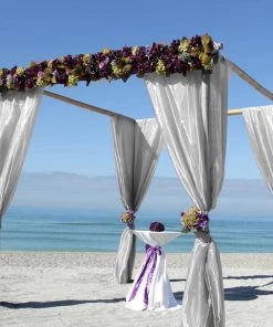 HIER_5210 54" X 40 Yards Silver Sheer Organza Fabric Bolt Fabric Bolts & Bags