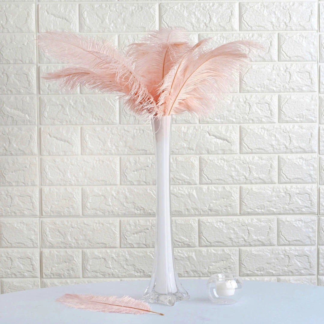HIER_5180 12 Pack | 13"-15" Rose Gold Natural Plume Real Ostrich Feathers Vase Centerpiece Chargers & Centerpieces 11 HIER_5180 12 Pack | 13"-15" Rose Gold Natural Plume Real Ostrich Feathers Vase Centerpiece Chargers & Centerpieces