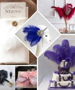 HIER_5170 12 Pack | 13"-15" Red Natural Plume Real Ostrich Feathers Vase Centerpiece Chargers & Centerpieces 18 HIER_5170 12 Pack | 13