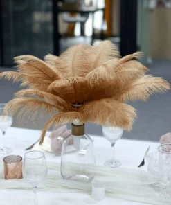 HIER_5180 12 Pack | 13"-15" Natural Plume Real Ostrich Feathers Vase Centerpiece